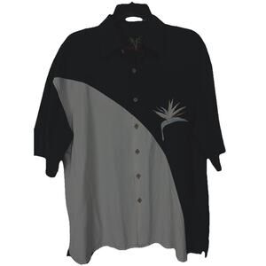 Bamboo Cay Men's Shirt 100% Modal Embroidered Soft Tropical Beach Resort Wear L
